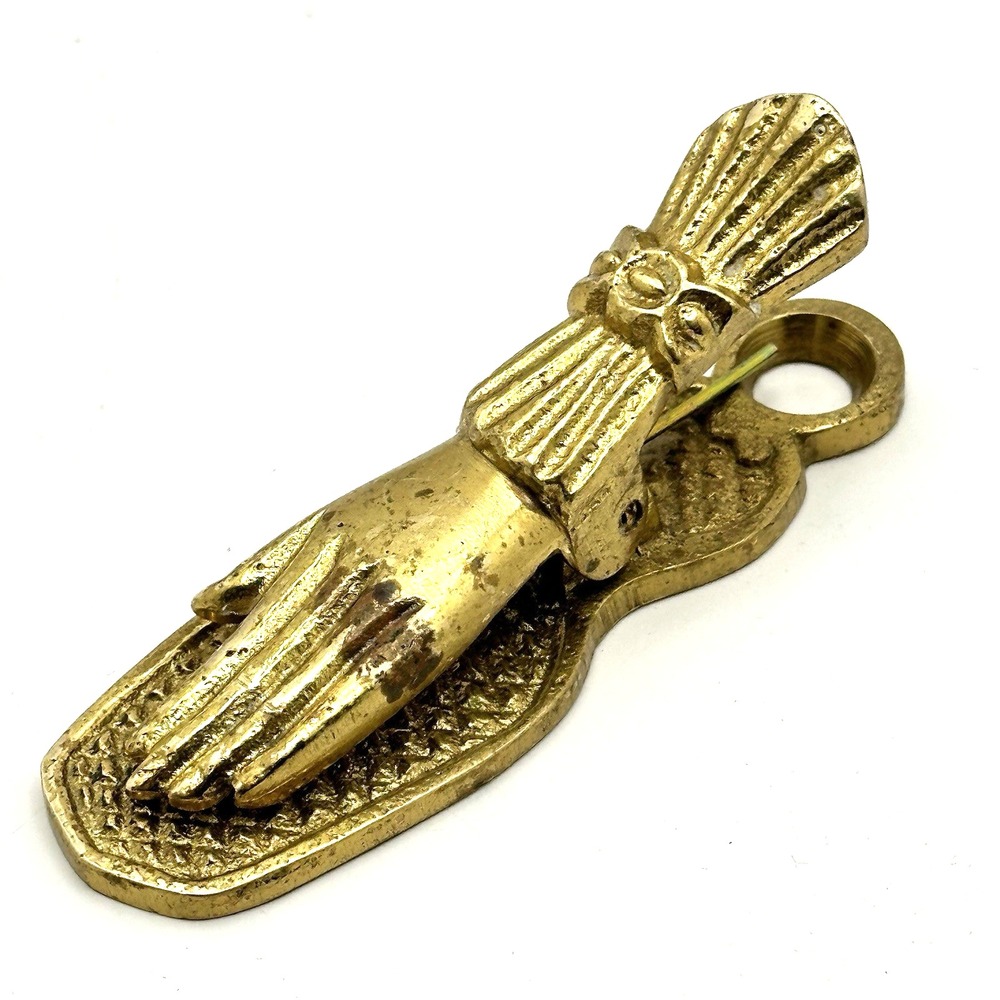 Vintage Brass Hand Clip 4" Wall Mount Letter Note Photo Holder Victorian Style